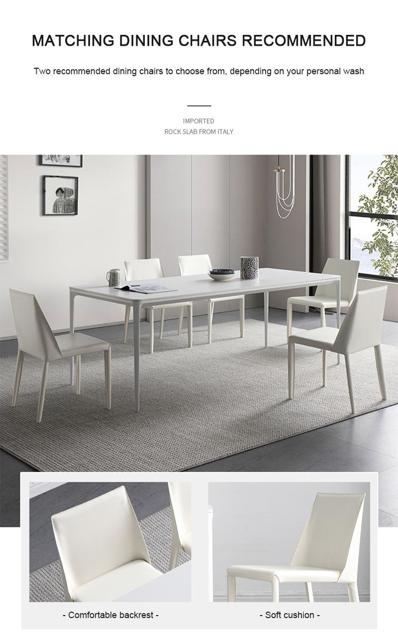 Modern Designer Saddle Leather Aluminum Alloy Table Dining Set