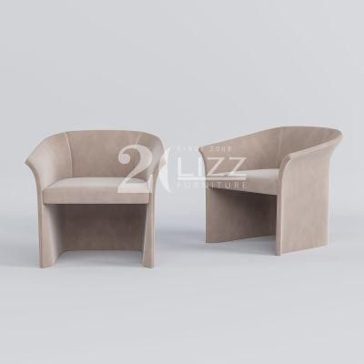 High End Quality Modern Style European Design Living Room Velvet Fabric Sofa Chair