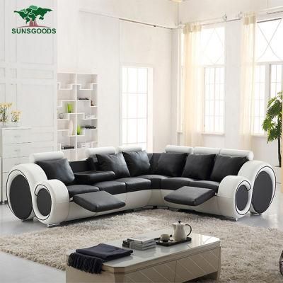2020 Italy Modern L Shape Corner Recliner Living Room Wooden Frame Furniture Sofa