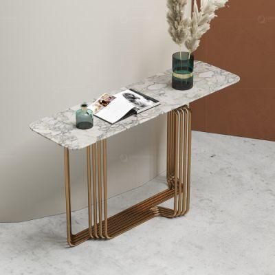 Wholesale Customized Marble Modern Stainless Steel Luxury Console Table