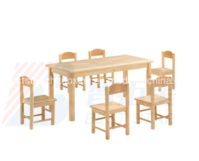 Best Star Children Rectangle Solid Wood Kids Table, , Children School Furniture, Preschool and Nursery Study Table, Kindergarten Classroom Student Table