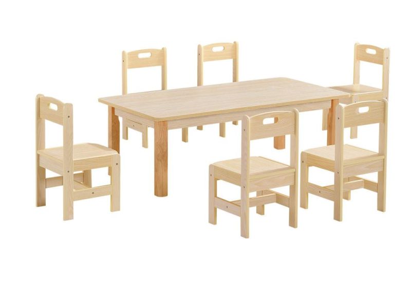 Kindergarten Children Table, Preschool Furniture Table, Kids Rectangle Wooden Table