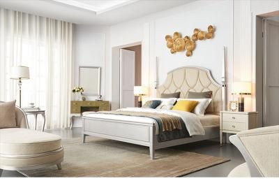 Modern Luxury Wooden Leg Storage Hotel Home Furniture King Bed Leather Bedroom Set