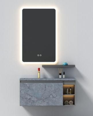 Exquisite Exterior Design White Wallmounted Irregular Marble Top Design Bathroom Vanity
