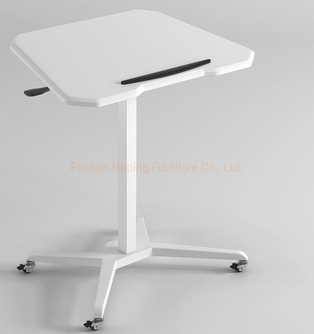 Moving Bed Plus High-Function Tilting Writing Desk Dormitory Small Hospital Board Single Column Pneumatic Height Adjustable Sit Stand Mobile Computer Table