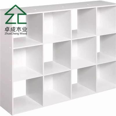 White Color Hidden Door 6 Tier Brown Moveable High Bookcase