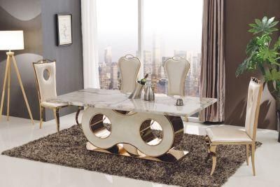 Middle East Style Luxury 8-Character Shape Dining Table with Marble Top