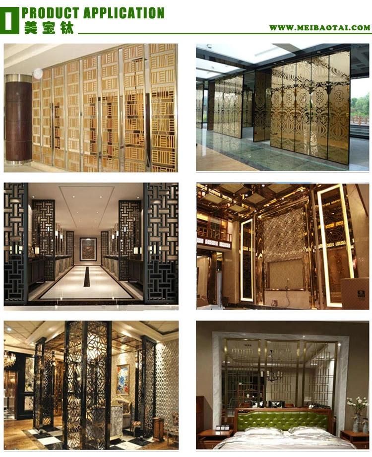High Quality Modern Design Pattern Golden Customerized Aluminum Stainless Steel Decorative Room Screen Office Partition
