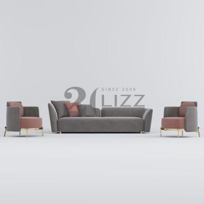Direct Sale Contemporary Style Home Furniture European Leisure Living Room Fabric Grey Sofa
