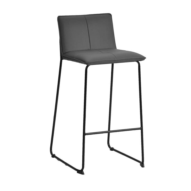 Modern Upholstered Pub Home Kitchen Seat Square PU Leather High Bar Chair Stool