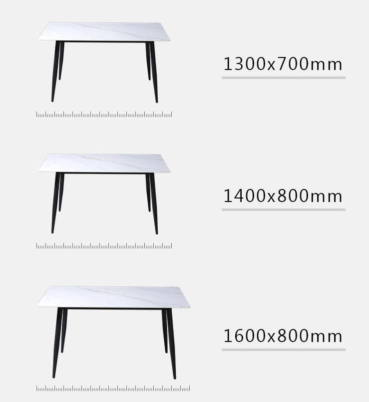 Modern Luxury Carbon Steel Legs Sintered Stone Dining Table