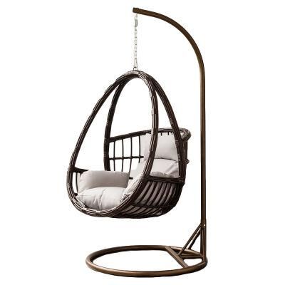 Wholesale Leisure Rattan Chair Patio Egg Outdoor Hanging Chair PE Rattan Wicker Swing Chair