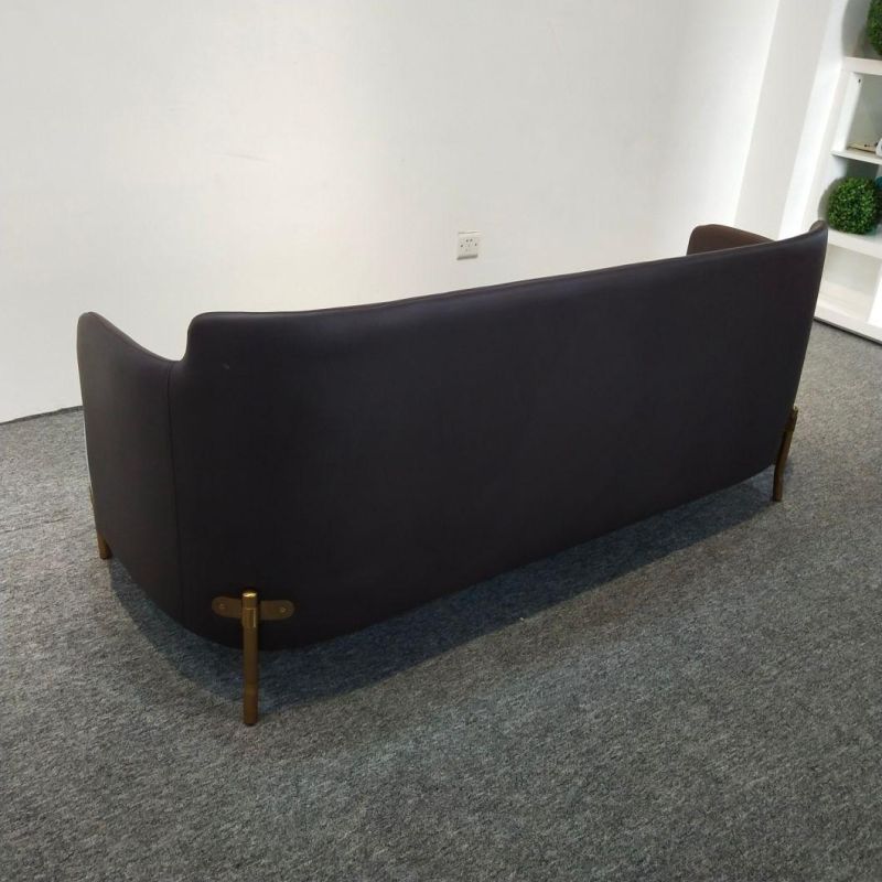 Modern PU Leather Ringle Living Room Sofas Waiting Sofa Hotel Leisure Sofa with Metal Base