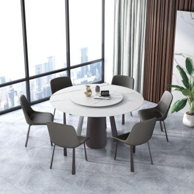 Luxury Style Dining Table PU Leather Chair Hotel Metal Restaurant Furniture