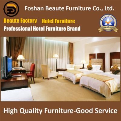 Customized Wooden Plywood Veneer Lacquer Fabric Headboard Standard Hotel Double Room Furniture Suite (GLB-00002)