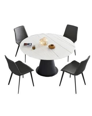 China Whole Marble Ceramic Sintered Stone Top Adjustable Round Dining Set Dining Room Table