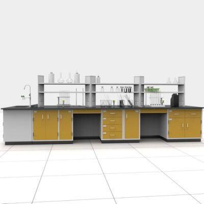 Pharmaceutical Factory Wood and Steel Epoxy Resin Lab Bench, Bio Wood and Steel Lab Furniture/