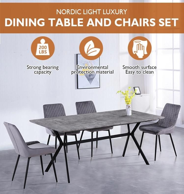Natural Environmental Protection Kitchen Furniture Table Top Thickness Grey Dining Table Set