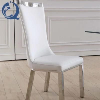Hotel Modern PU Dining Chair with Stainless Steel Legs