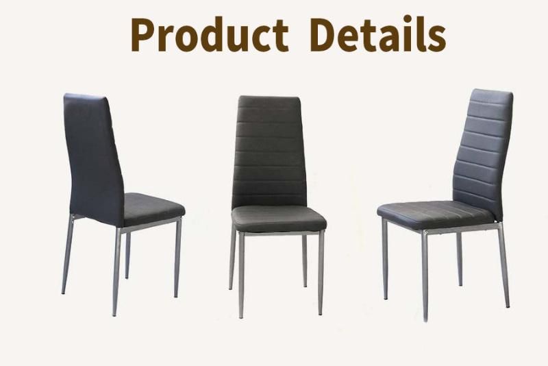 Home Furniture Modern Design Hotel Restaurant Chair Leather Metal Leg Dining Chair