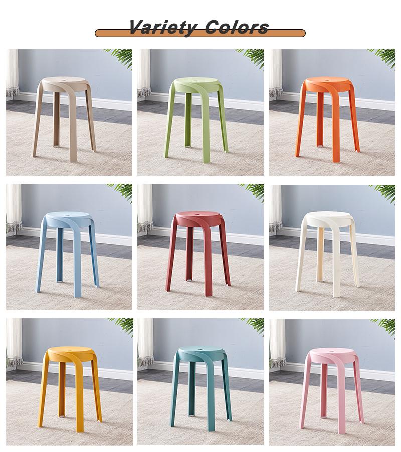 Modern Home Garden Bedroom Furniture Stackable Simple Colorful Plastic Chair Stool Chair for Cafe