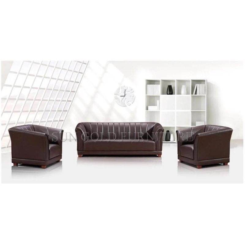 Cozy Reception Genuine Leather Waiting Couch Office Sofa Set (SZ-SF909)