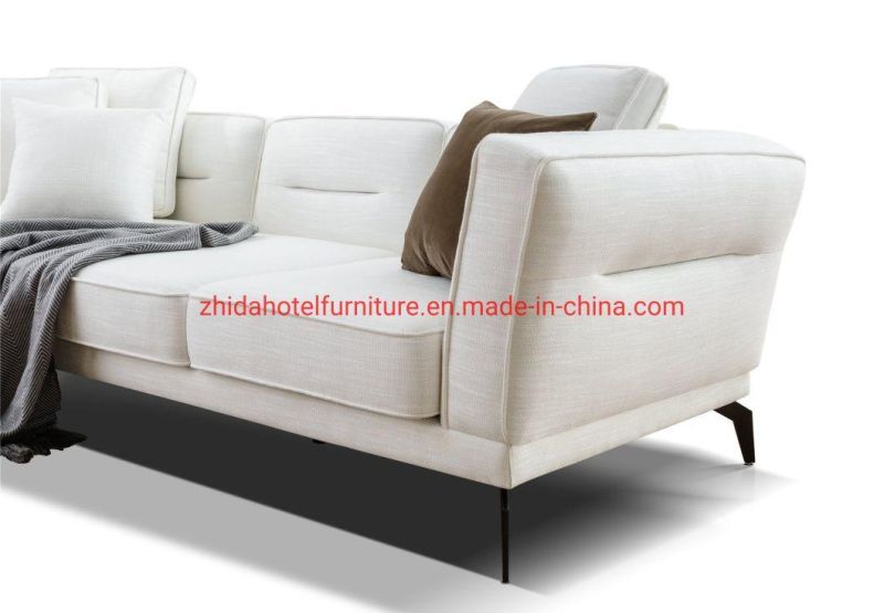 Modern Armrest Fabric 3 Seat Reception L Shape Sectional Sofa Furniture