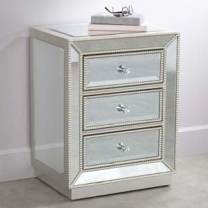 Bedroom Mirrored Nightstand Furniture with Mirrored Glass