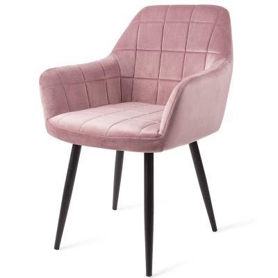 Armchair Indoor Room Furniture Velvet Dining Chair with Square Backrest