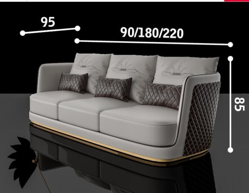 Living Room Stylish High-End Leather Sofa Furniture