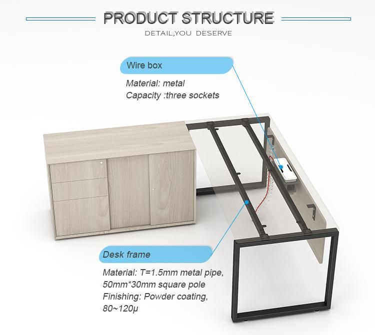 New Modern Manager L-Shaped Fashion Office Furniture Table