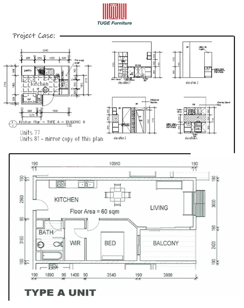 Russia Large Chipboard Modern Face Frame Black and White Fitted Kitchen Modern Kitchen Cabinet