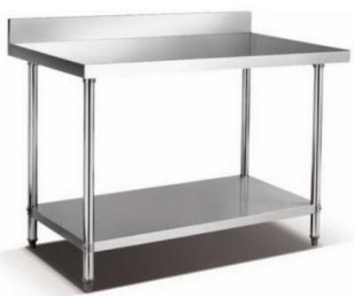 2-Deck Stainless Steel Working Table with Splashback