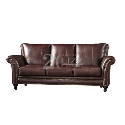 American Classic Design Home Sofa Furniture Set Leisure Leather Couch