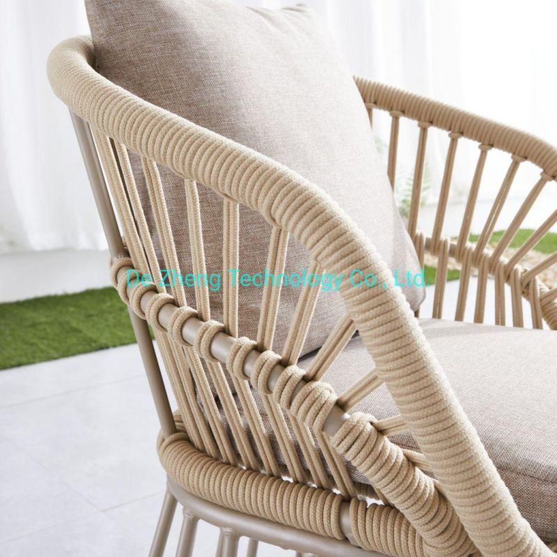 Modern Restaurant Aluminum Balcony Set Antique Rope Hotel Chair Style Restaurant Furniture