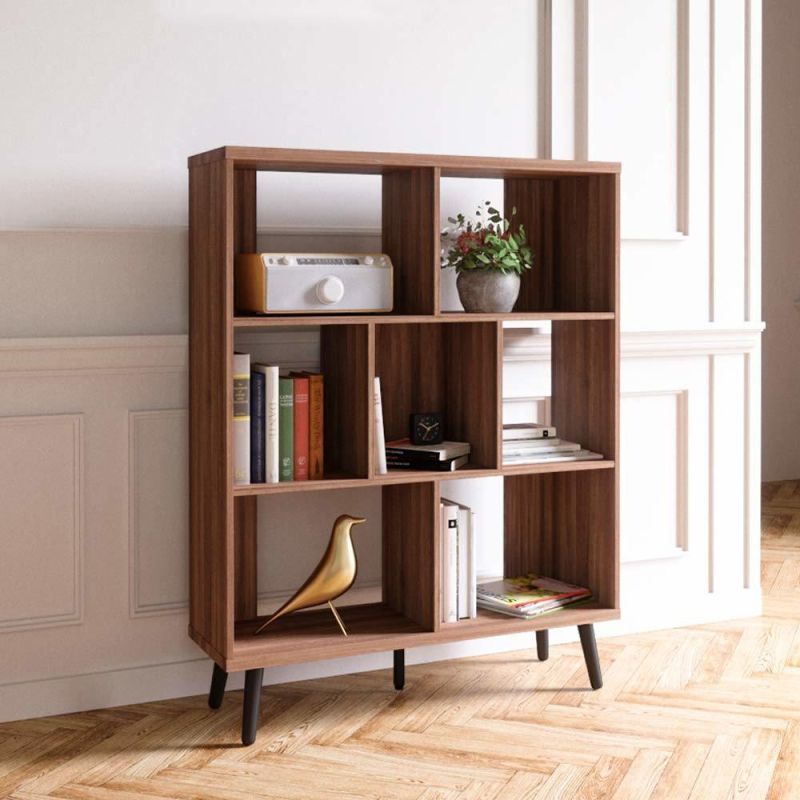 Bookshelf Modern Bookcase 7 Cube Storage