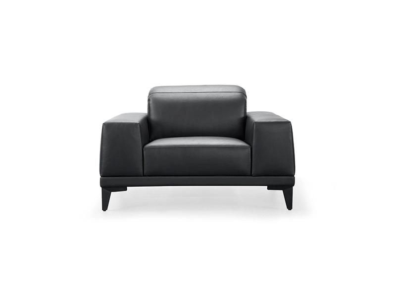 Black Microfiber Leather Modern Executive Office Sofa