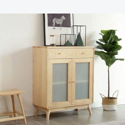 Nordic Ash Wood Pantry Cabinet Modern Minimalist Storage Cabinet 0279