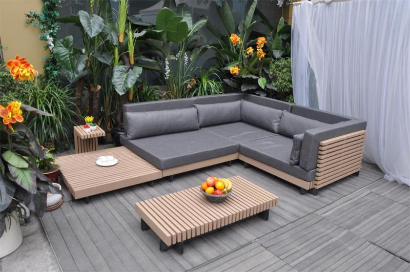 Modern Teakwood Garden Outdoor Custom Furniture Set Patio Fabric Sofa