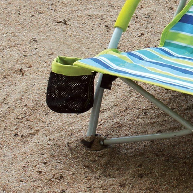 Camping Folding Compact Beach Low Sling Chair with Cup Holder