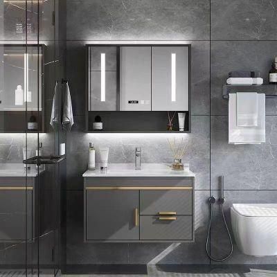 Light Luxury Rock Plate Bathroom Cabinet Modern Simple Wash Face Hand Basin Cabinet Intelligent Mirror