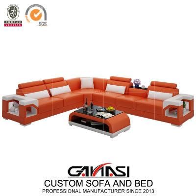 Hot Selling Modern Sectional Living Room Functional Leather L Shaped Sofa with Adjustable Headrest