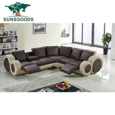 Full Italy Top Grain Leather Fabric PU Recliner Big Sectional Corner Sofa Set Home Sofa Furniture Hotel Sofa Furniture