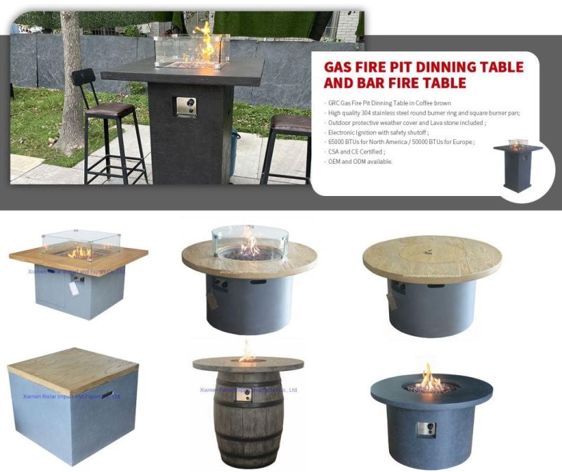 Modern Exterior Furniture Wholesale Gas Fire Pit Bar Table