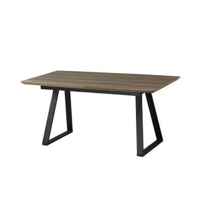 Home Restaurant Bar Furniture MDF Top Dining Table with Metal Frame