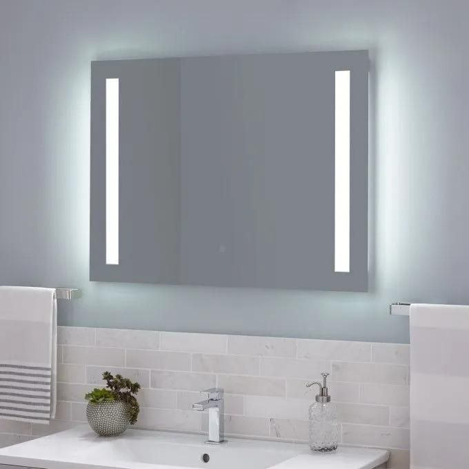 Rectangle Bathroom LED Mirror Wall Mounted Illuminated with Defogger Decorative