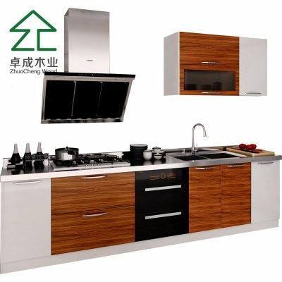 Melamine Wooden Kitchen Cabinet with Handles Door Drawers Sink