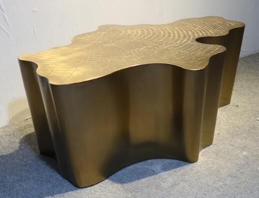 Plated Gold Stainless Steel Cloud Shaped Tea Table