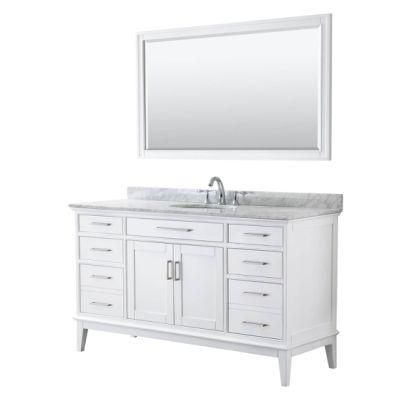 China Factory Wholesale Modern Light Luxury 60&quot; Single Bathroom Vanity-White