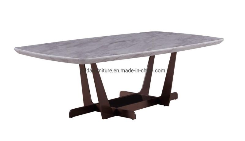 Home Furniture Metal Stainless Steel Marble Top Coffee Table